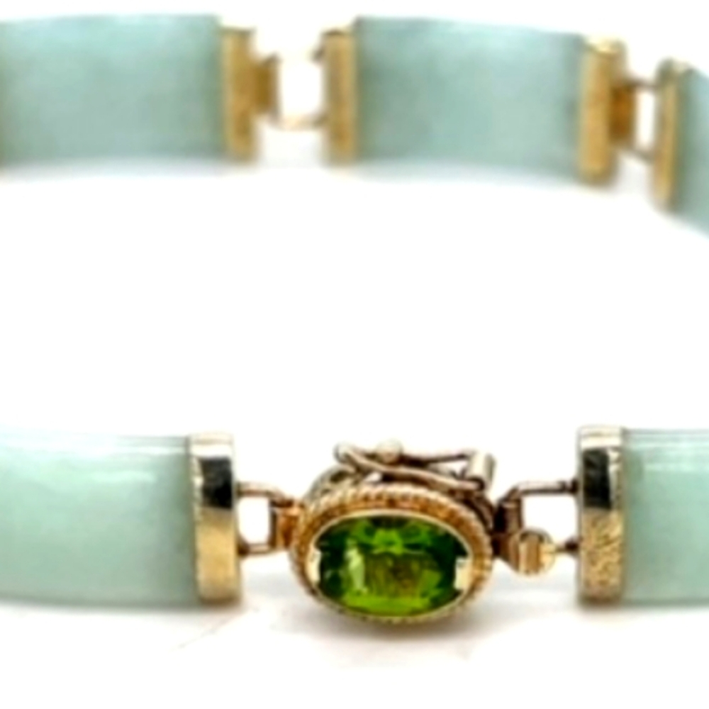 14K Jade Link Bracelet